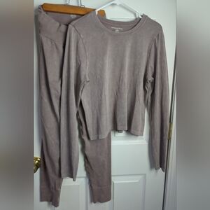 Harmony Balance Long Sleeve Top & Drawstring Leggings Yoga/Lounge Set, Medium